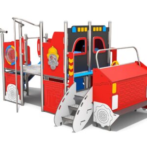 duży wóz strażacki na plac zabaw