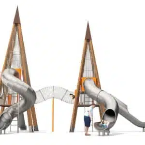 duża piramida ze ślizgawkami na plac zabaw