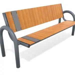 ławka z oparciem na plac zabaw do parku