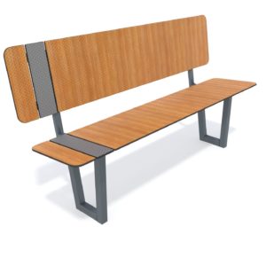 ławka z oparciem na plac zabaw do parku