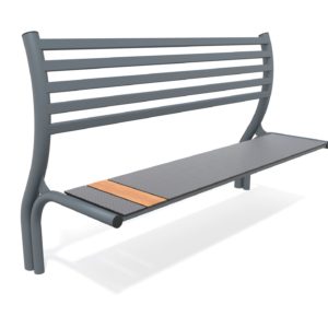 nowoczesna ławka z oparciem na plac zabaw do parku