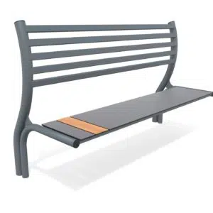 nowoczesna ławka z oparciem na plac zabaw do parku