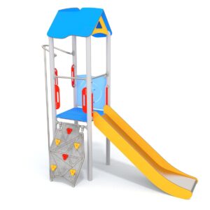 wieża ze ślizgiem i rurą strażacką na plac zabaw