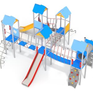 zestaw wielowieżowy z mostkami na plac zabaw